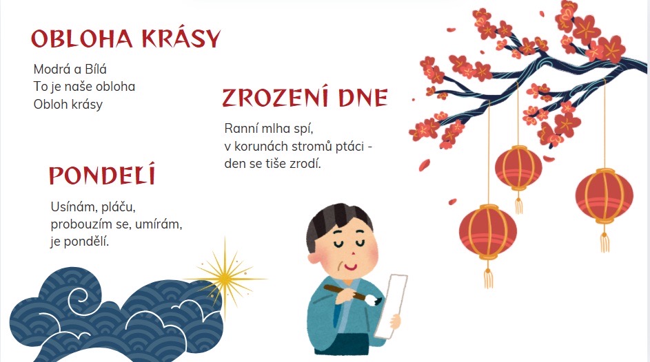 japonsko v hodině češtiny kaligrafie jídlo žáci učení