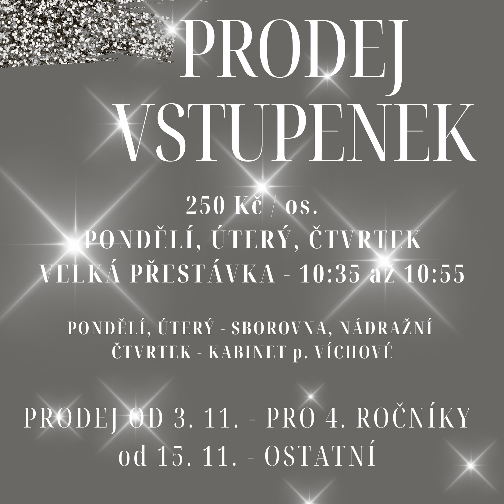 LETÁK NA PRODEJ VSTUPENEK